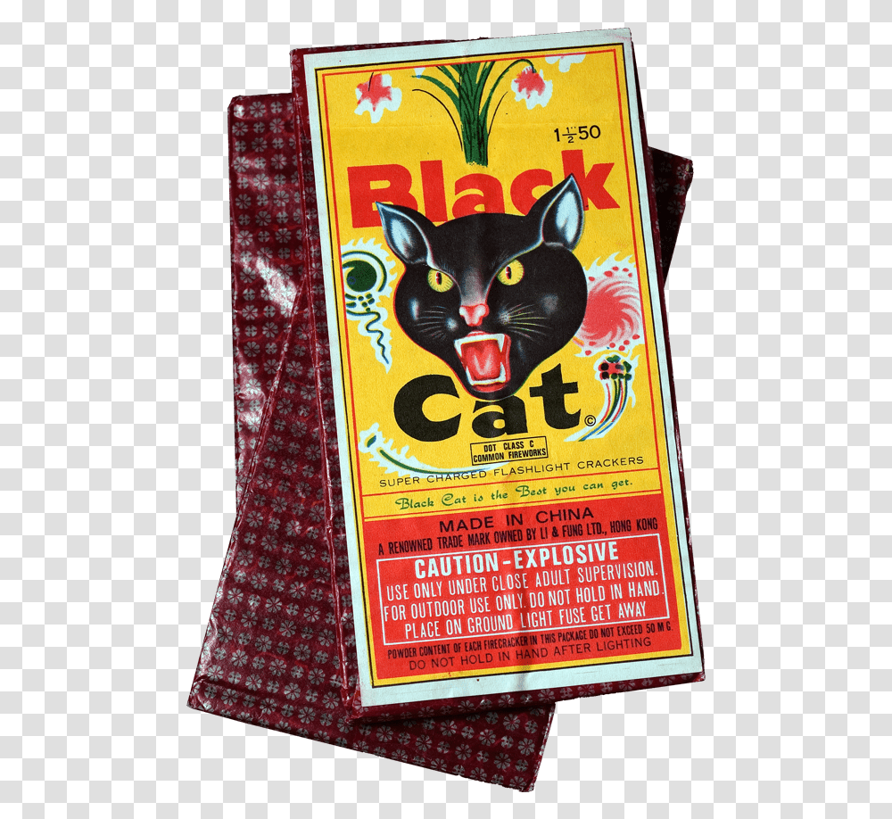 Black Cat Fireworks Sign, Advertisement, Poster, Flyer, Paper Transparent Png