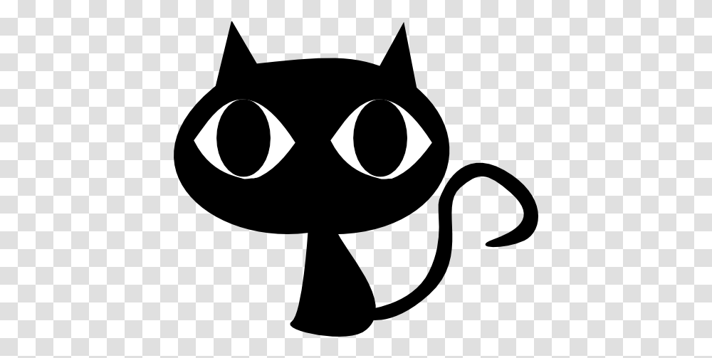 Black Cat Head Photo Clipart, Stencil Transparent Png