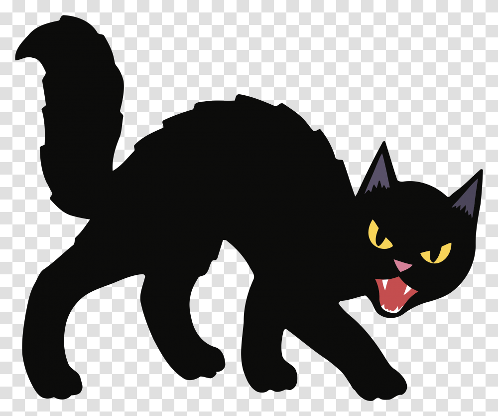 Black Cat Kitten Halloween Clip Art Scary Cat For Halloween, Animal, Mammal, Wildlife, Person Transparent Png