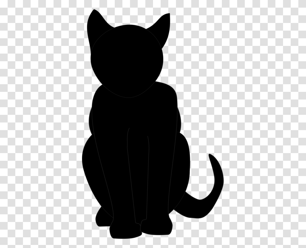 Black Cat Kitten Silhouette Drawing, Stencil, Mammal, Animal, Pet Transparent Png