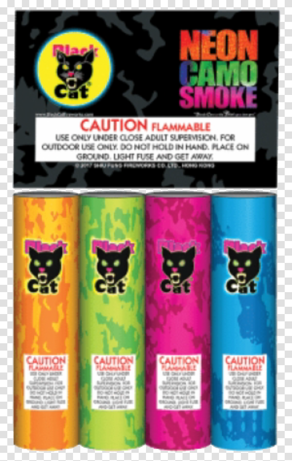 Black Cat Neon Camo Smoke Neon Camo Smoke Black Cat, Poster, Advertisement, Tin, Pet Transparent Png