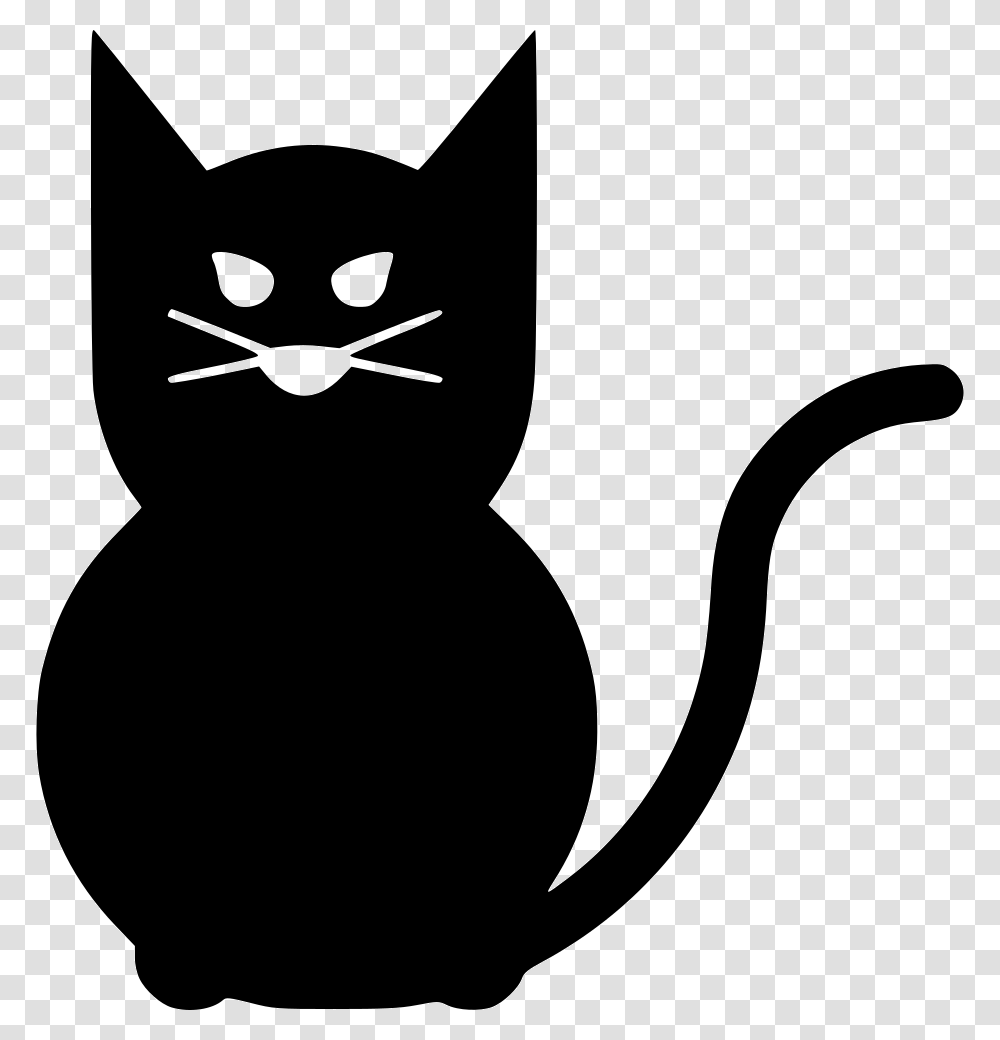 Black Cat, Pet, Mammal, Animal, Stencil Transparent Png