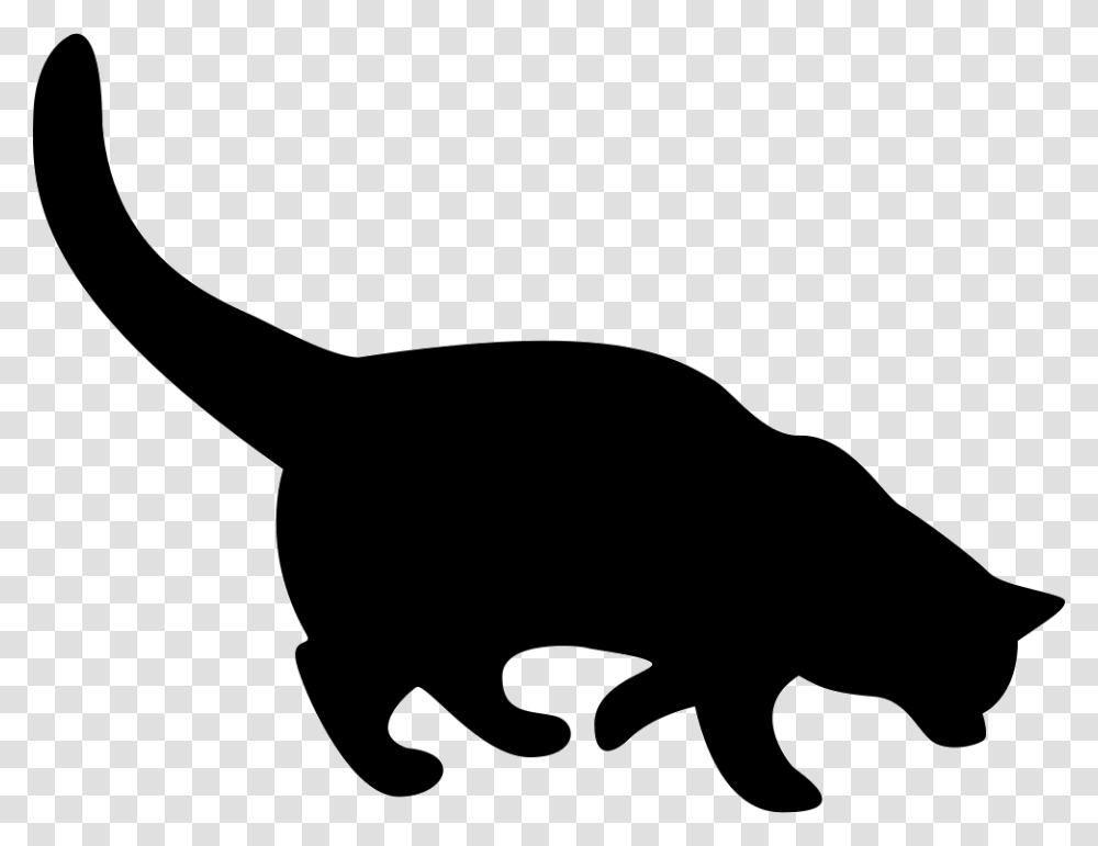 Black Cat Silhouette Black Cat Silhouette Eps, Animal, Mammal, Stencil, Wildlife Transparent Png