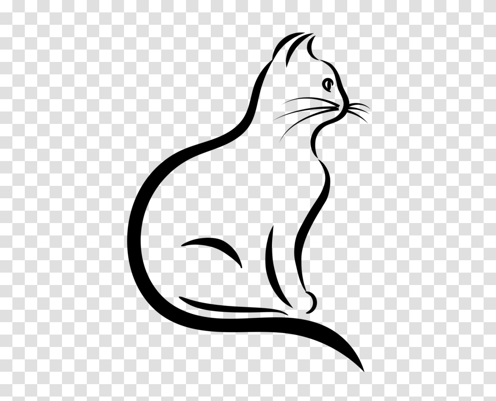 Black Cat Silhouette Drawing Stencil, Gray, World Of Warcraft Transparent Png