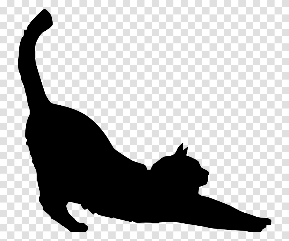 Black Cat Silhouette Kitten Clip Art Silhueta Gato, Gray, World Of Warcraft Transparent Png