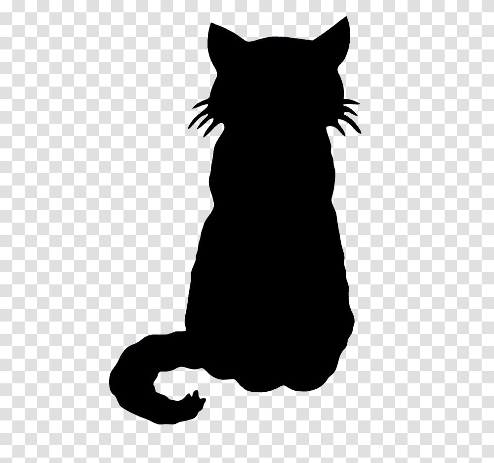 Black Cat Silhouette Of At Free For Personal Use Cartoon Black Cat Sitting, Photography, Kneeling, Musician, Face Transparent Png