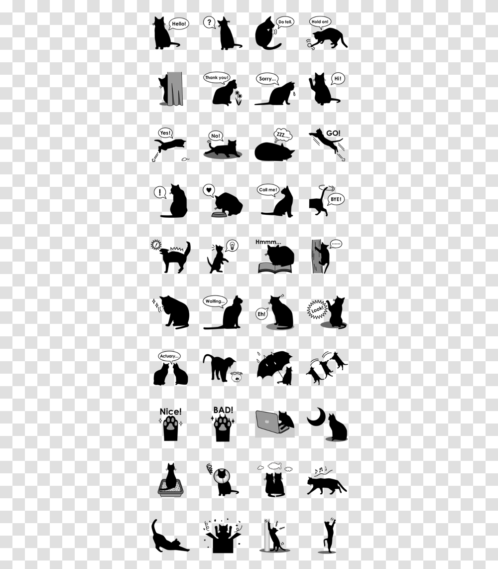 Black Cat Silhouette, Number, Mobile Phone Transparent Png