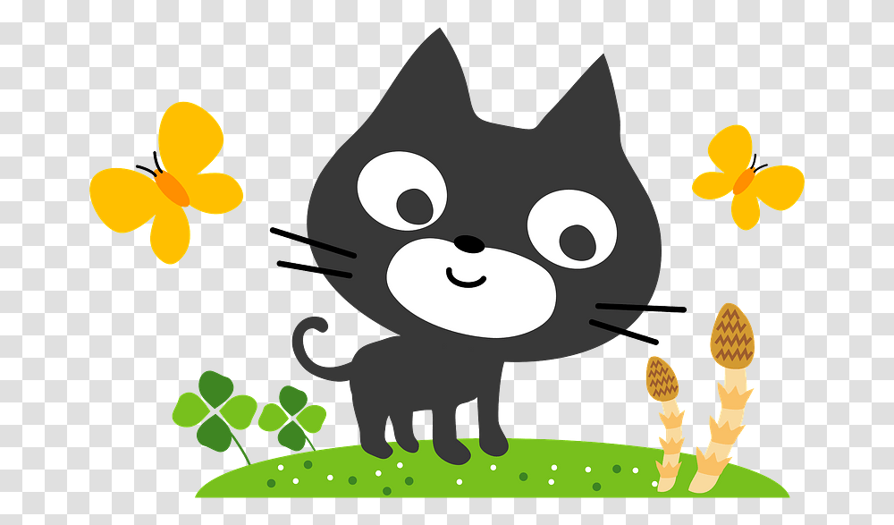 Black Cat Spring Clipart, Label, Plant, Animal Transparent Png