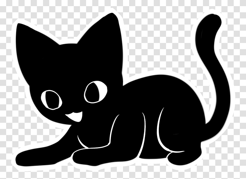 Black Cat Sticker By Himeheishi Black Cat Sticker By Cat Stickers Background, Animal, Mammal, Stencil, Pet Transparent Png