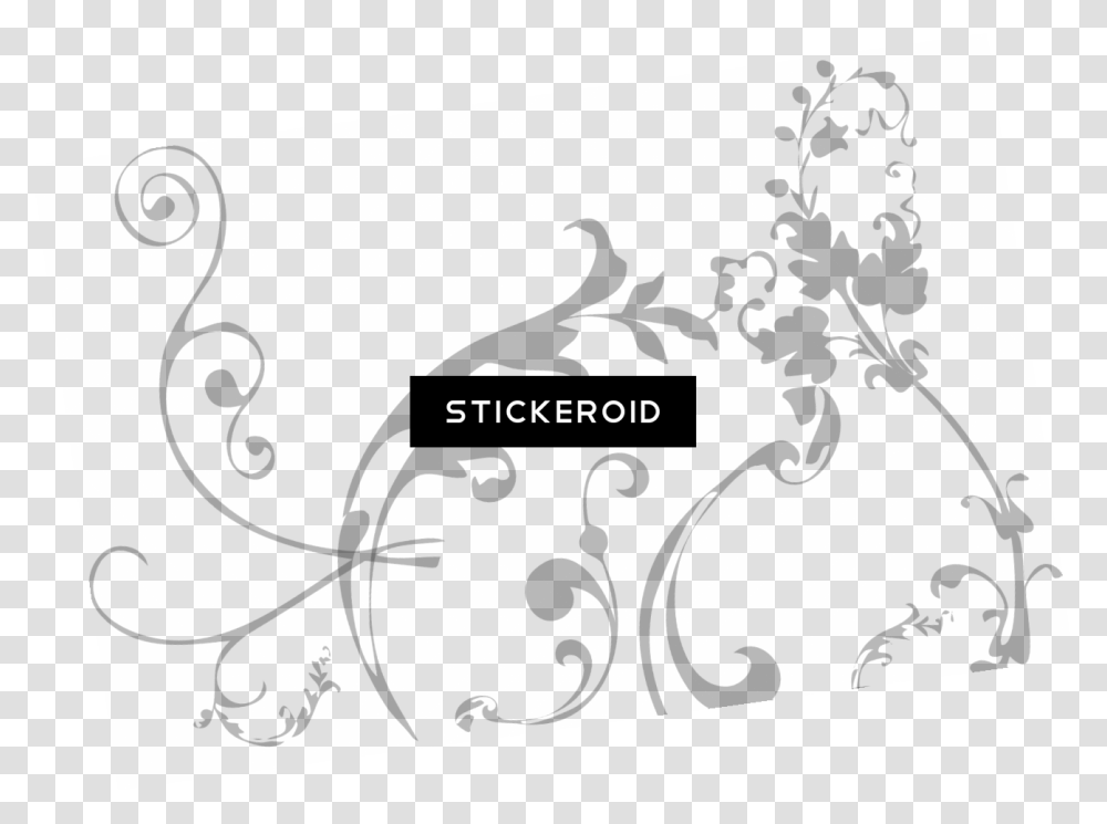 Black Cat Swirl Designs Background, Floral Design, Pattern Transparent Png