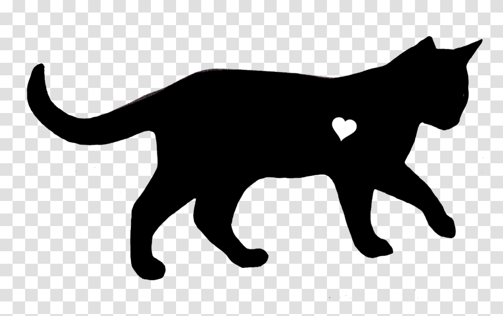 Black Cat With Heart Silhouette Clip Art Dog Cat Clip Art, Outdoors, Mammal, Animal, Ninja Transparent Png