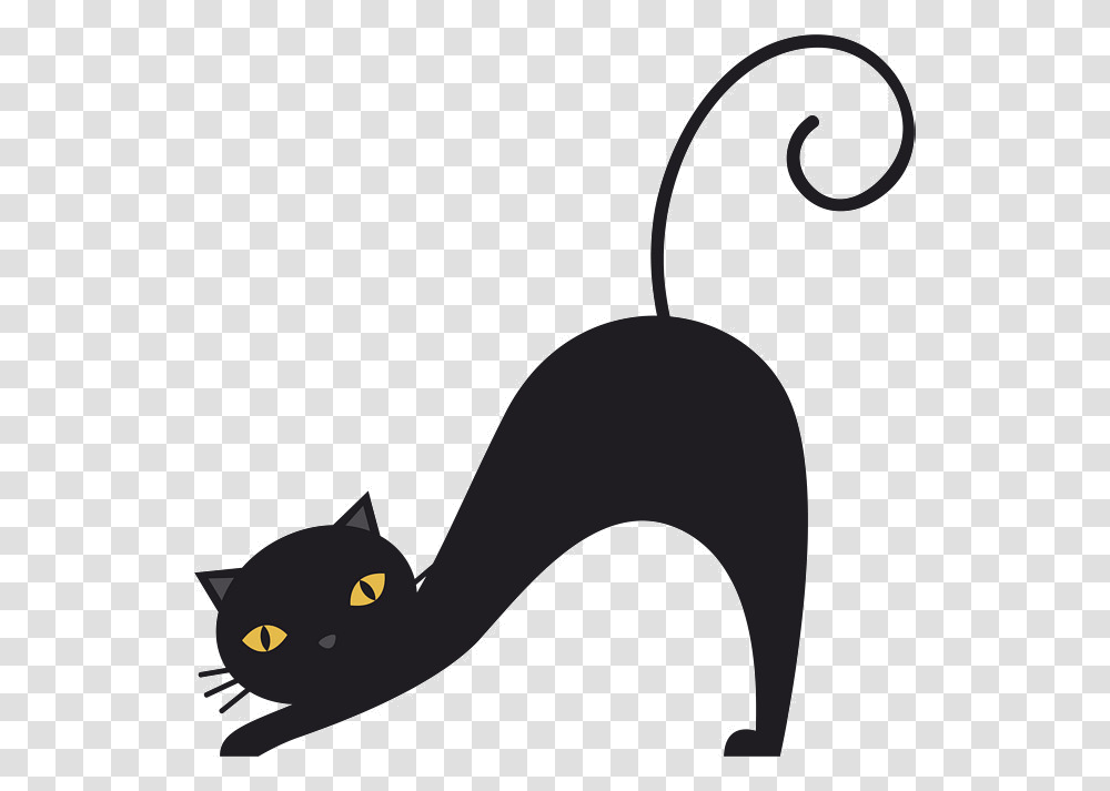 Black Cat X Stretched Vector Clipart Black Cat Vector, Animal, Pet, Mammal, Silhouette Transparent Png