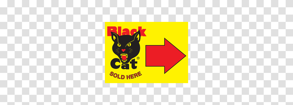 Black Cat Yard Sign With Arrow Winco Fireworks, Label, Pet, Mammal Transparent Png