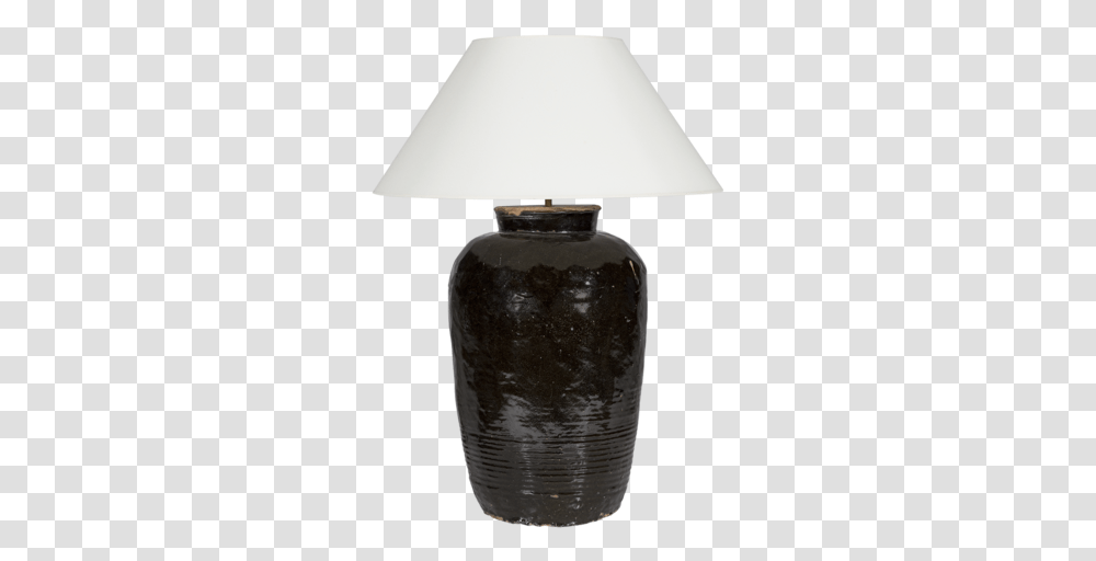 Black Ceramic Oversized Table Lamp With Cone Shade Lampshade, Pottery Transparent Png