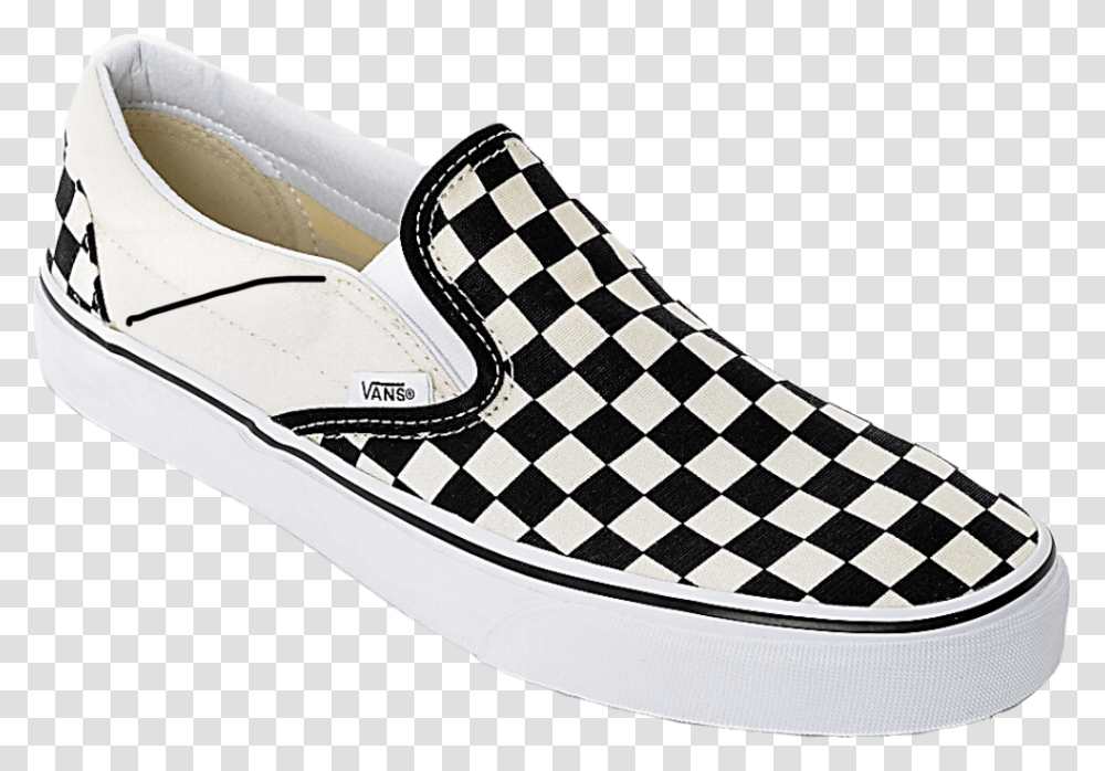 Black Checkered Vans Slip On Vans Checkered, Apparel, Shoe, Footwear Transparent Png