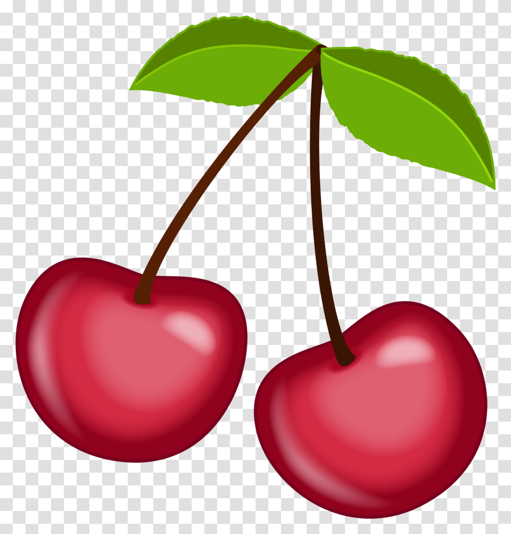 Black Cherry Clipart Ice Cream Cherries Clipart, Plant, Fruit, Food, Leaf Transparent Png