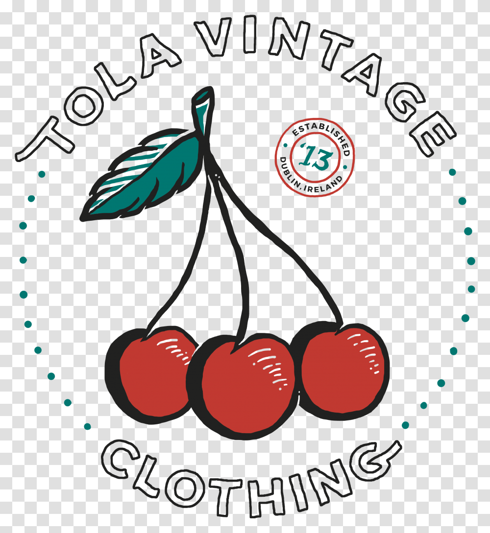 Black Cherry Tola Vintage Logo, Fruit, Plant, Food Transparent Png