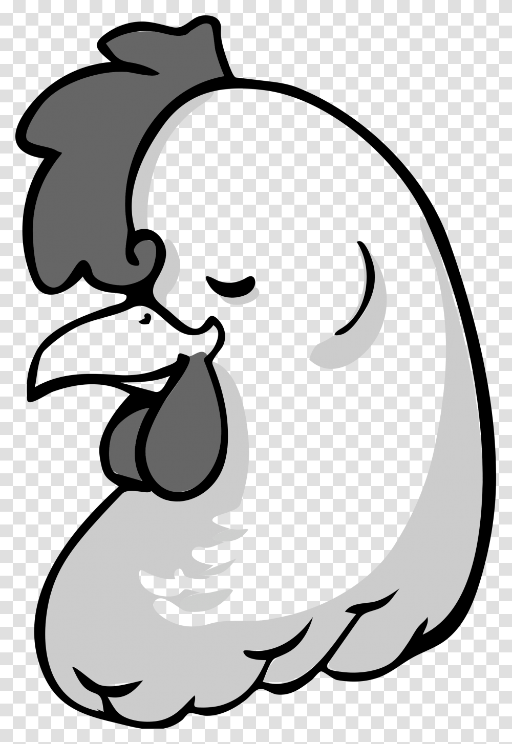 Black Chicken Chicken Head Clipart Black And White, Stencil, Label Transparent Png