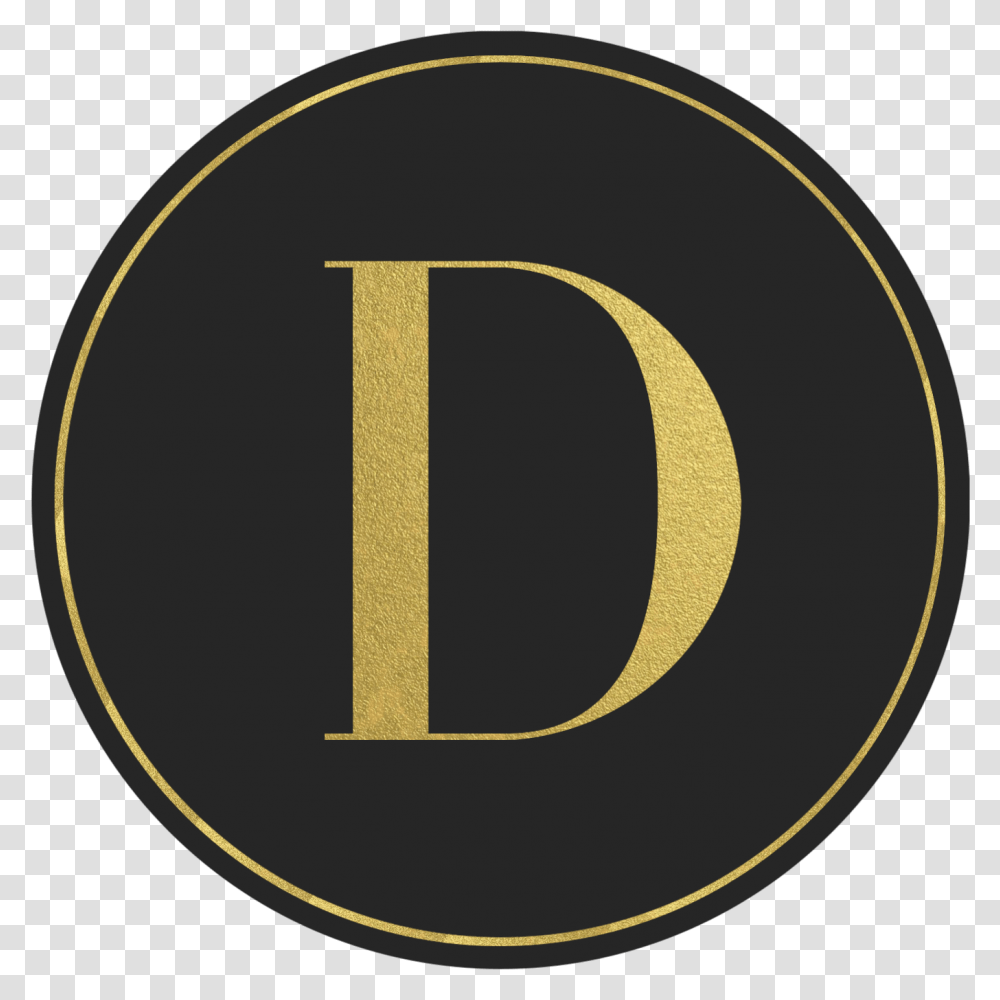 Black Circle Banner With Gold Letter D Circle, Number, Alphabet Transparent Png