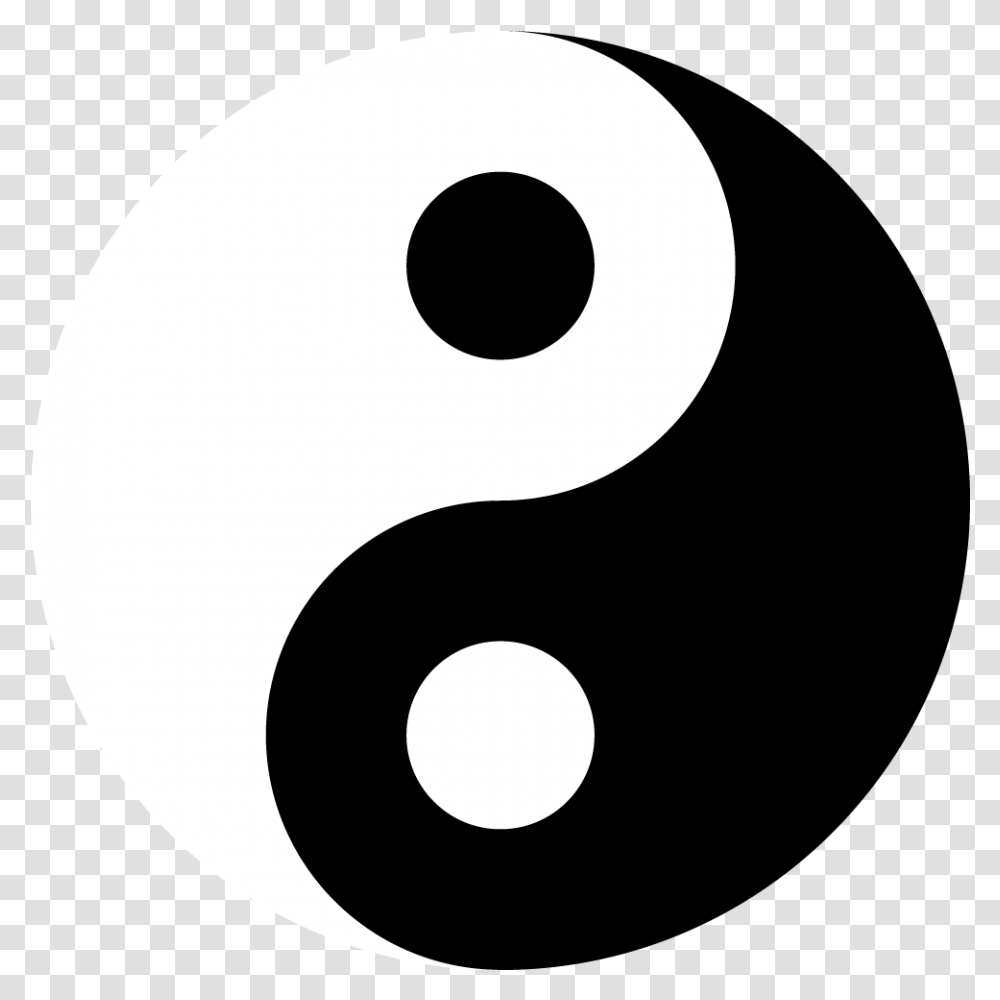Black Circle Outline Yin Yang Icon, Alphabet, Number Transparent Png