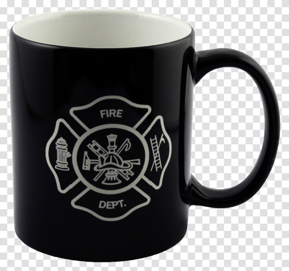 Black Coffee Mug Detroit Fire Department Logo, Coffee Cup, Espresso, Beverage, Drink Transparent Png