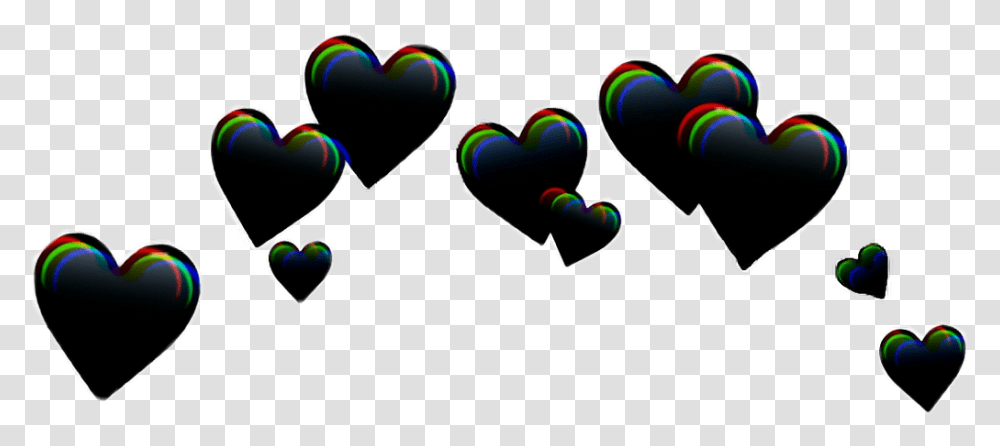 Black Colorful Glitch Vhs Vhstape Glitcheffect Black Heart Crown Transparent Png