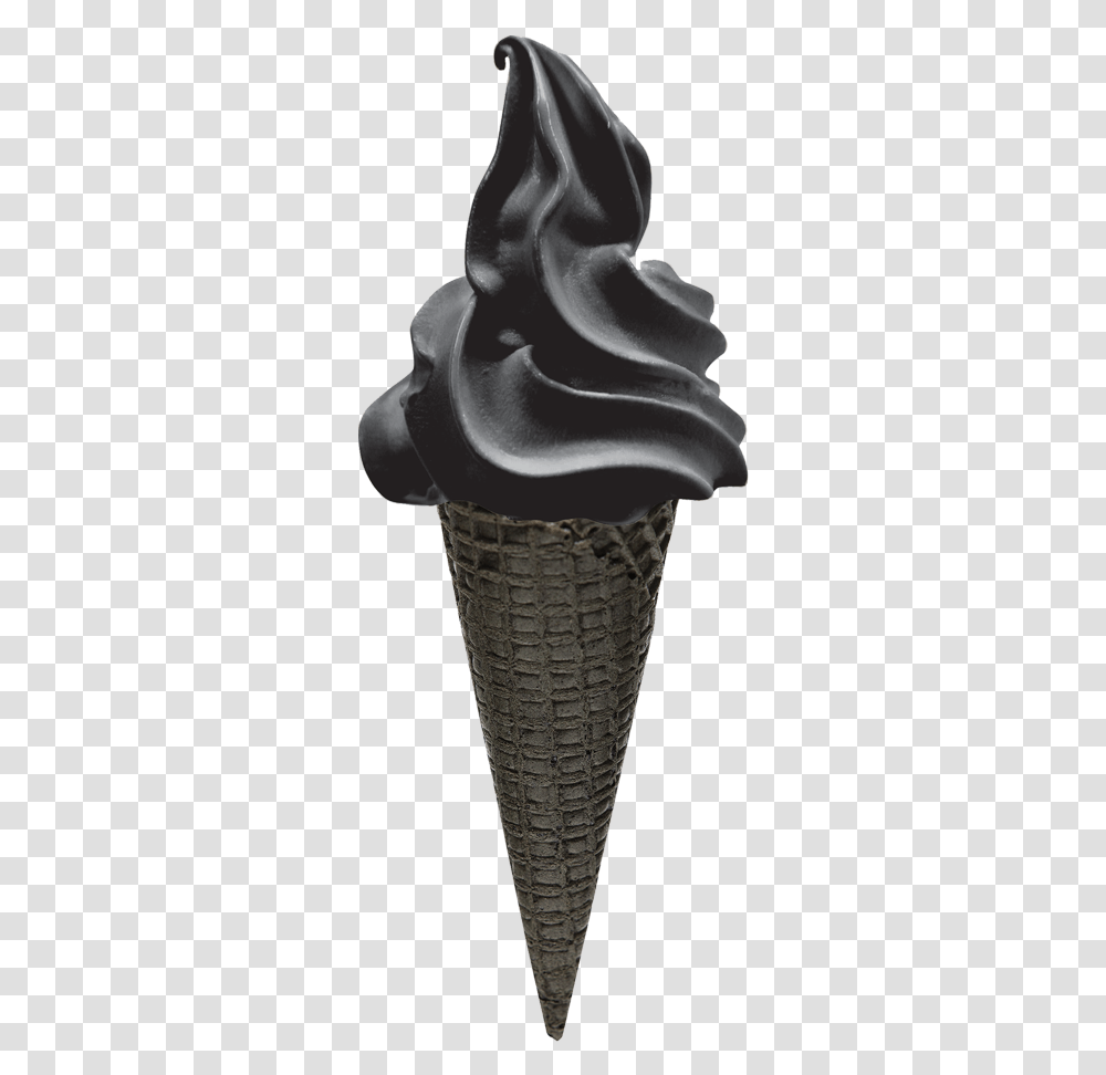 Black Cone Ice Cream, Dessert, Food, Creme, Person Transparent Png