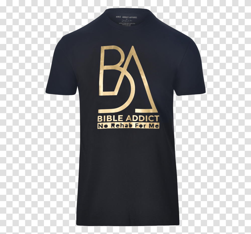 Black Crew Neck With Gold Ba Vinyl, Clothing, Apparel, T-Shirt, Logo Transparent Png