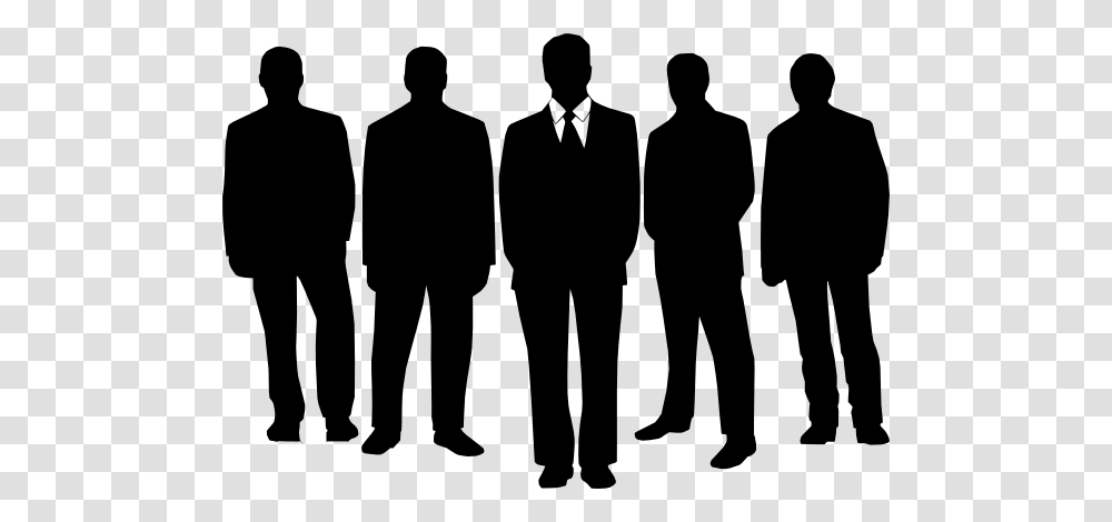 Black Crowd Clipart, Silhouette, Person, Standing, Suit Transparent Png