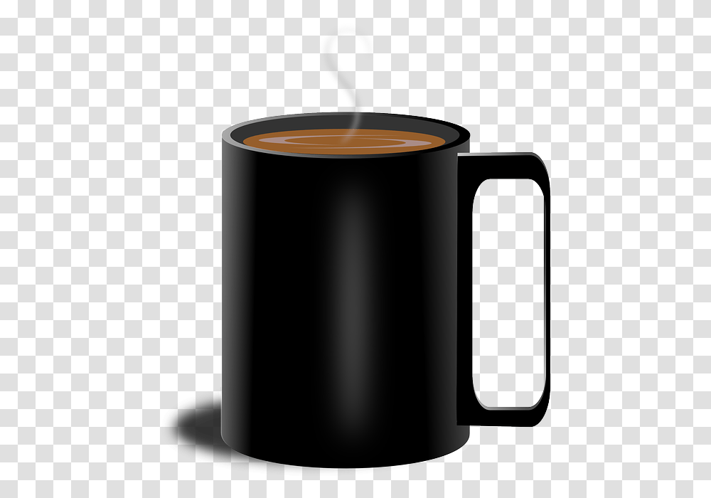 Black Cup Image Steaming Mug Of Coffee, Coffee Cup, Lamp, Latte, Beverage Transparent Png