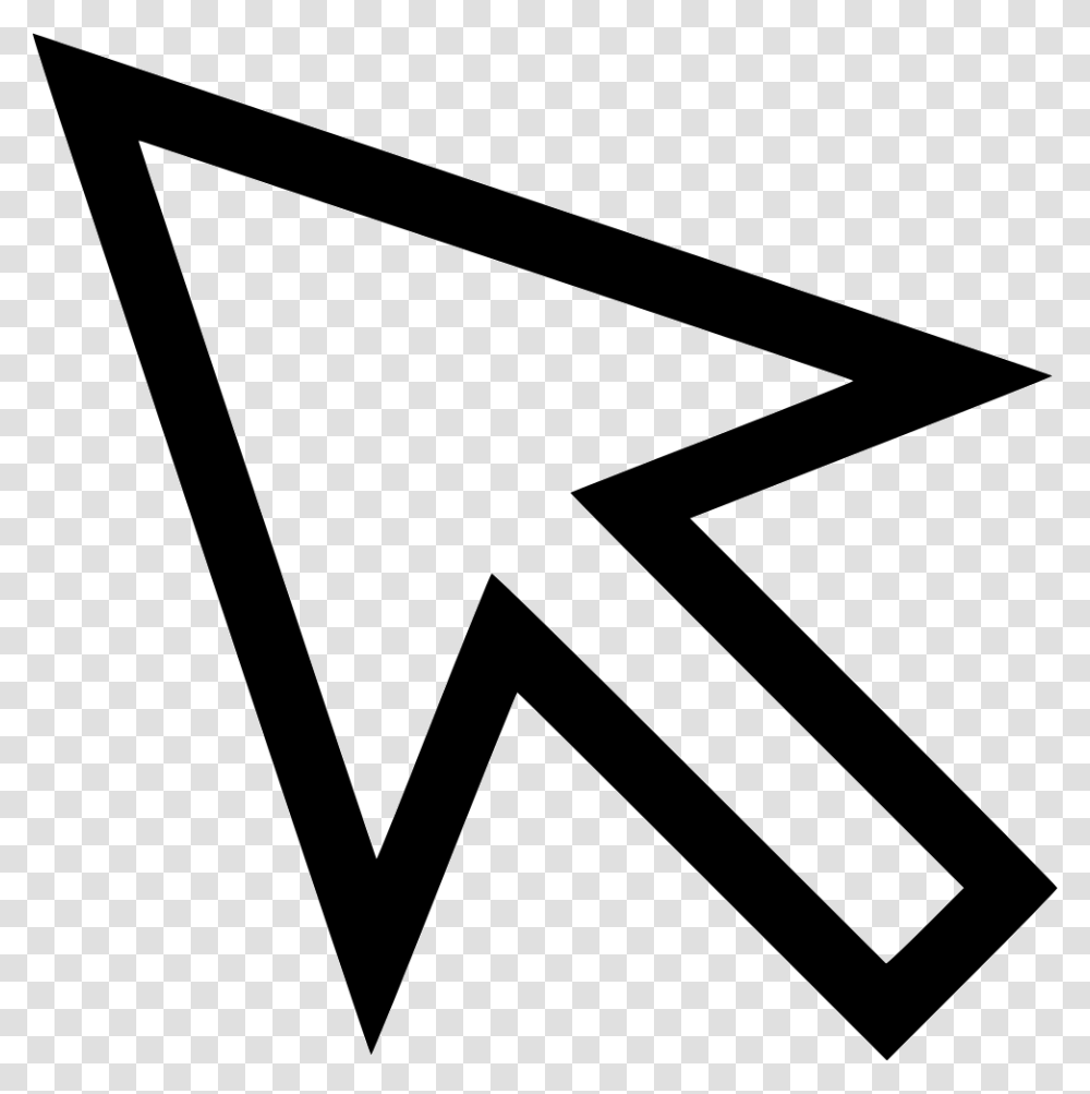 Black Cursor Computer Pointer, Triangle, Star Symbol, Stencil Transparent Png