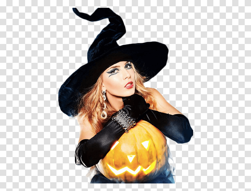 Black Cute Witch Hat Halloween, Apparel, Person, Human Transparent Png