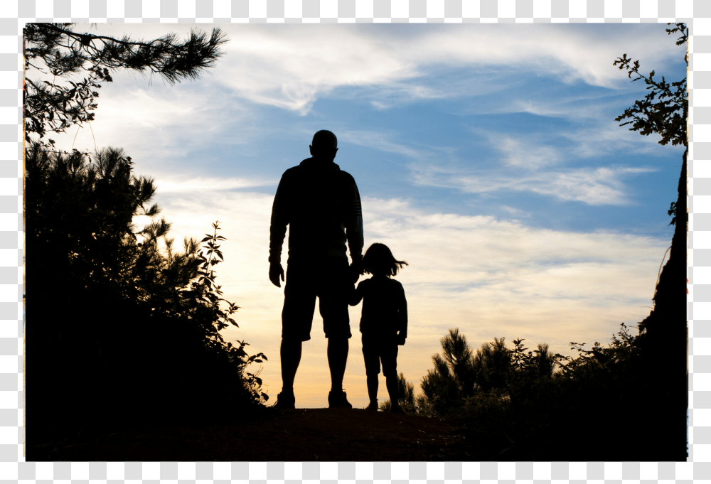Black Dad And Kids Silhouette, Person, Human, Tree, Plant Transparent Png