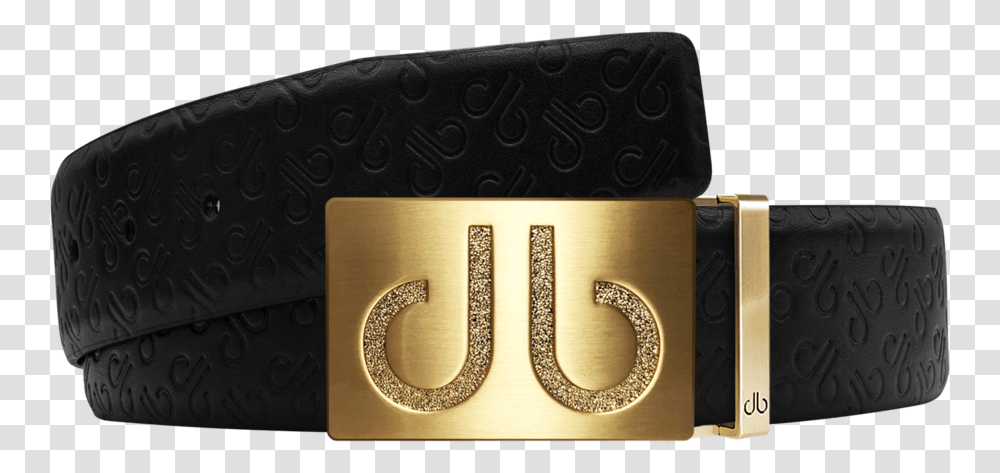 Black Db Icon Pattern Embossed Leather Belt With Gold Druh Classic Buckle Gucci, Text, Symbol Transparent Png