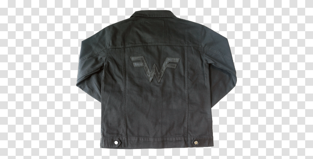 Black Denim W Jacket Back Of Black Jeans Jacket, Apparel, Coat, Leather Jacket Transparent Png