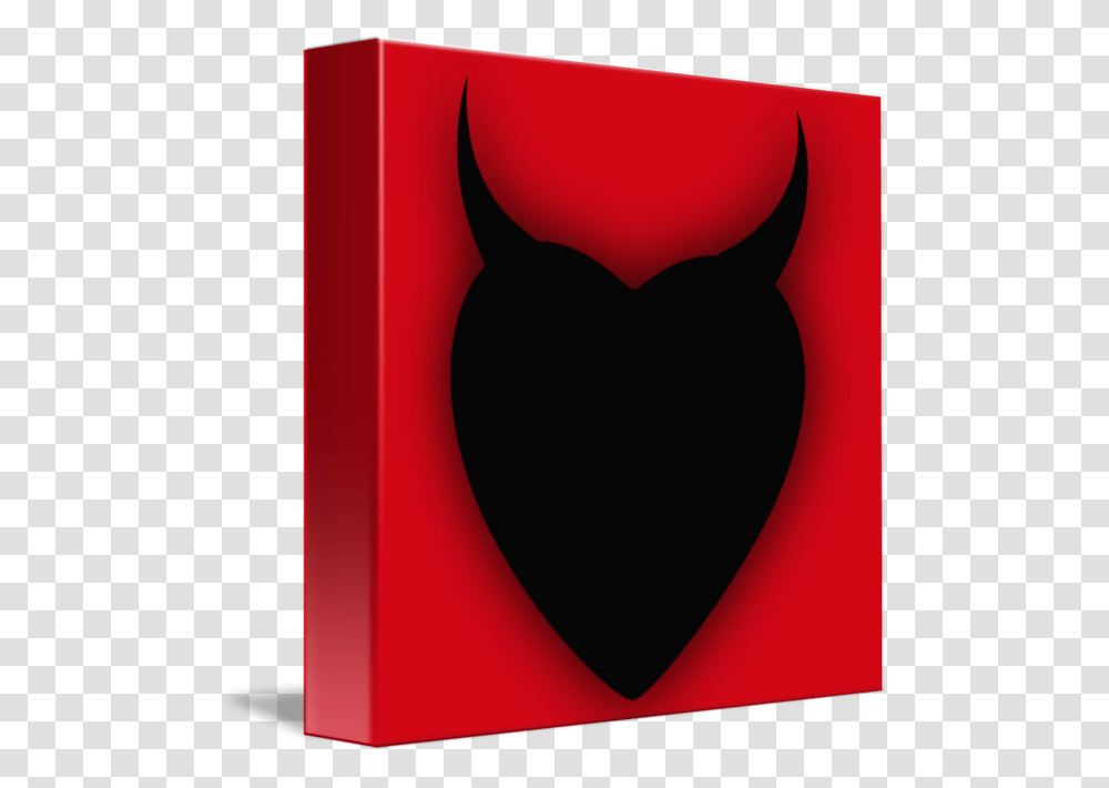 Black Devil Horns Clipart Emblem, Label, Heart, Maroon Transparent Png