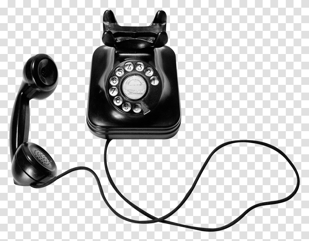Black Dial Phone On Hold Transparent Png