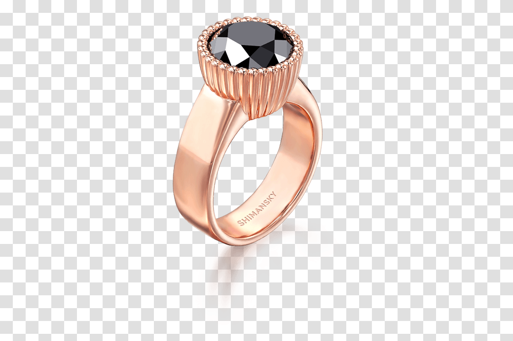 Black Diamond Halo Ring 18k Rose Gold Shimansky Engagement Ring, Accessories, Accessory, Jewelry Transparent Png
