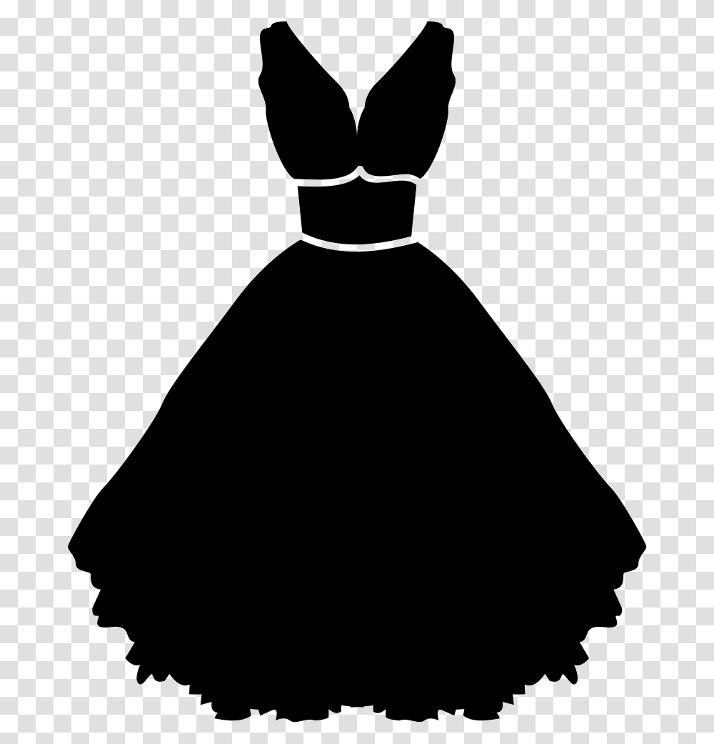 Black Dress Clipart Icon Dress Vector, Silhouette, Apparel, Accessories Transparent Png