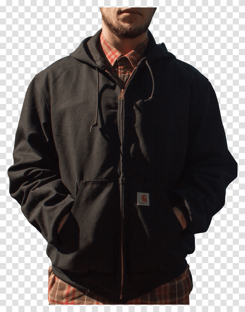 Black Duck Jacket Zipper, Sleeve, Coat, Person Transparent Png