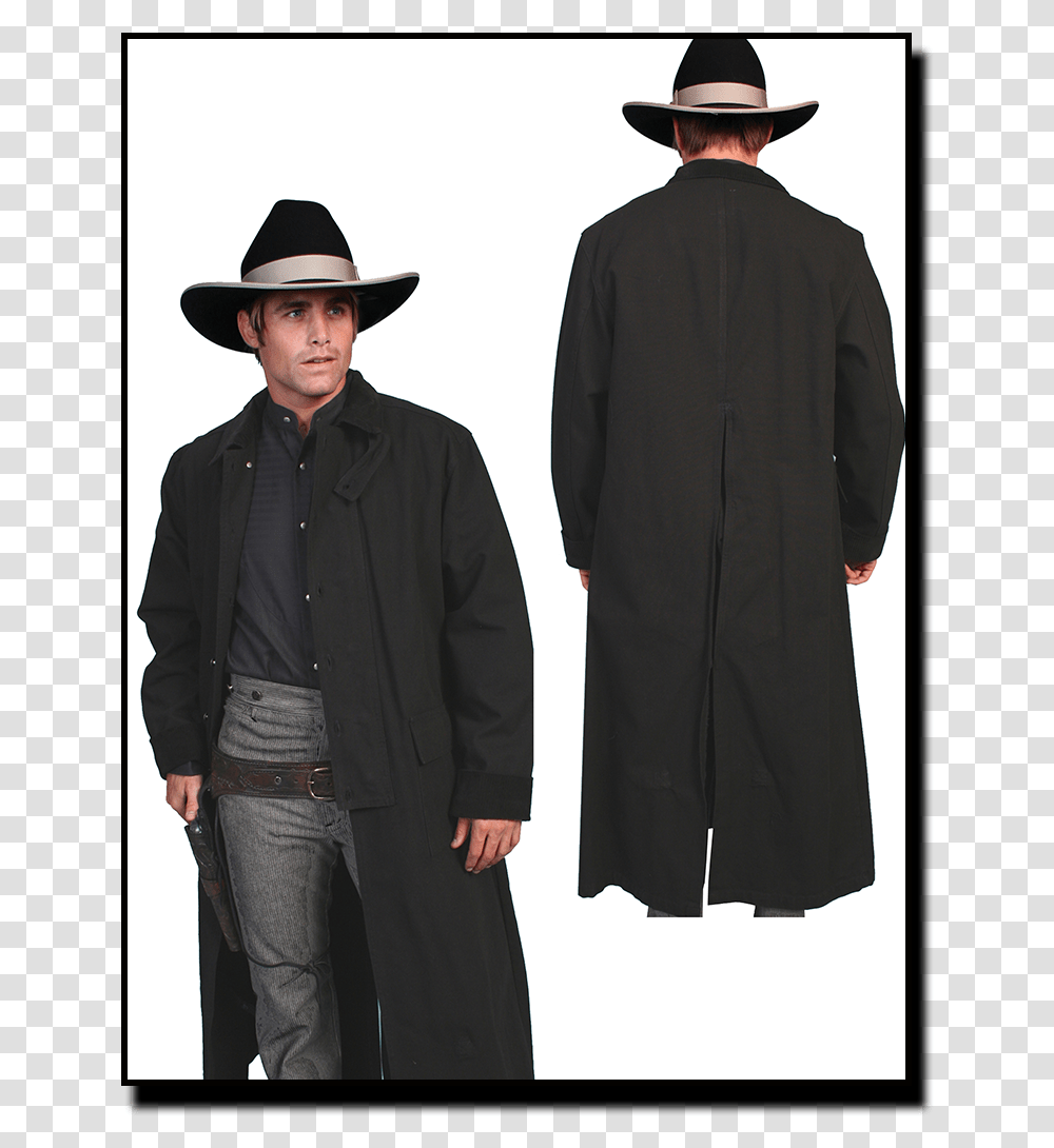Black Duster Jacket Mens, Apparel, Coat, Overcoat Transparent Png
