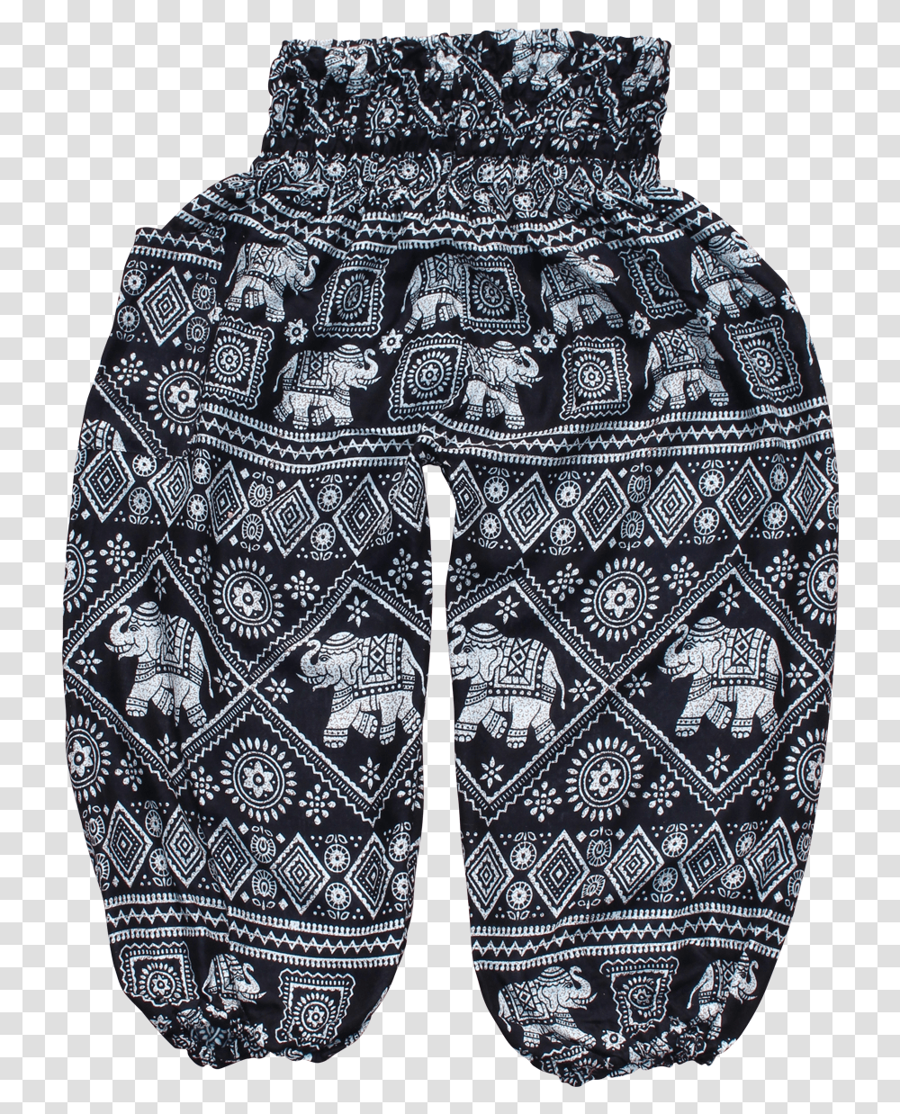 Black Elephant Kids Harem Pants Bohemian Island One Piece Garment, Apparel, Rug, Sweater Transparent Png