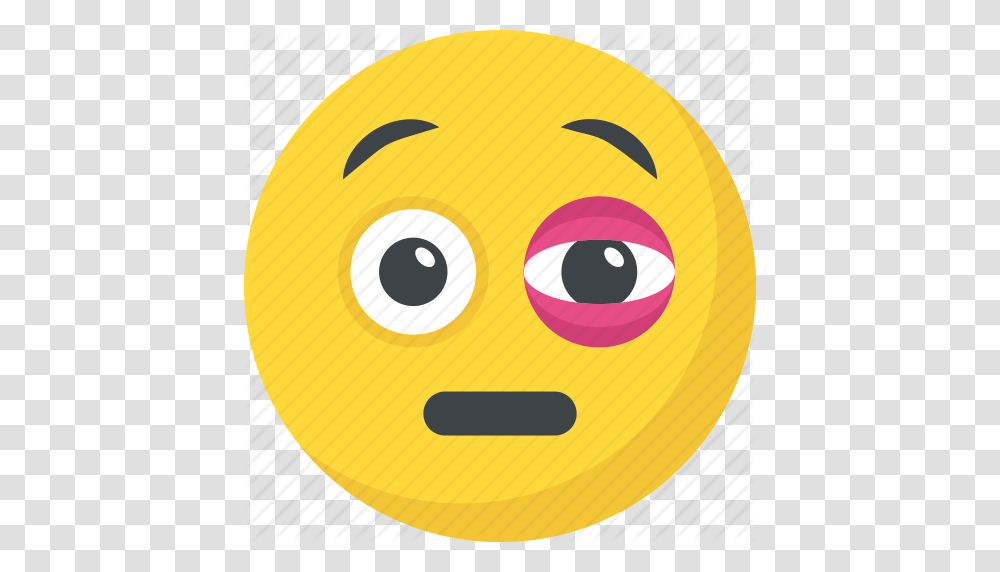 Black Eye Emoji Hurt Ill Sick Sore Eye Icon, Pac Man, Food, Label Transparent Png