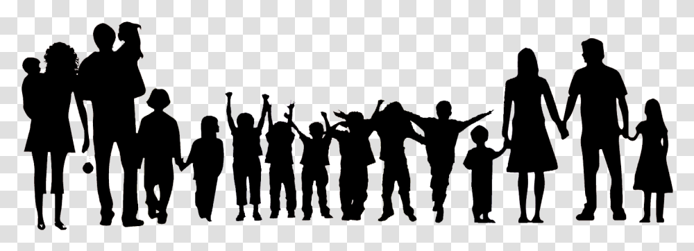 Black Family Silhouette, Person, Human, Crowd, People Transparent Png