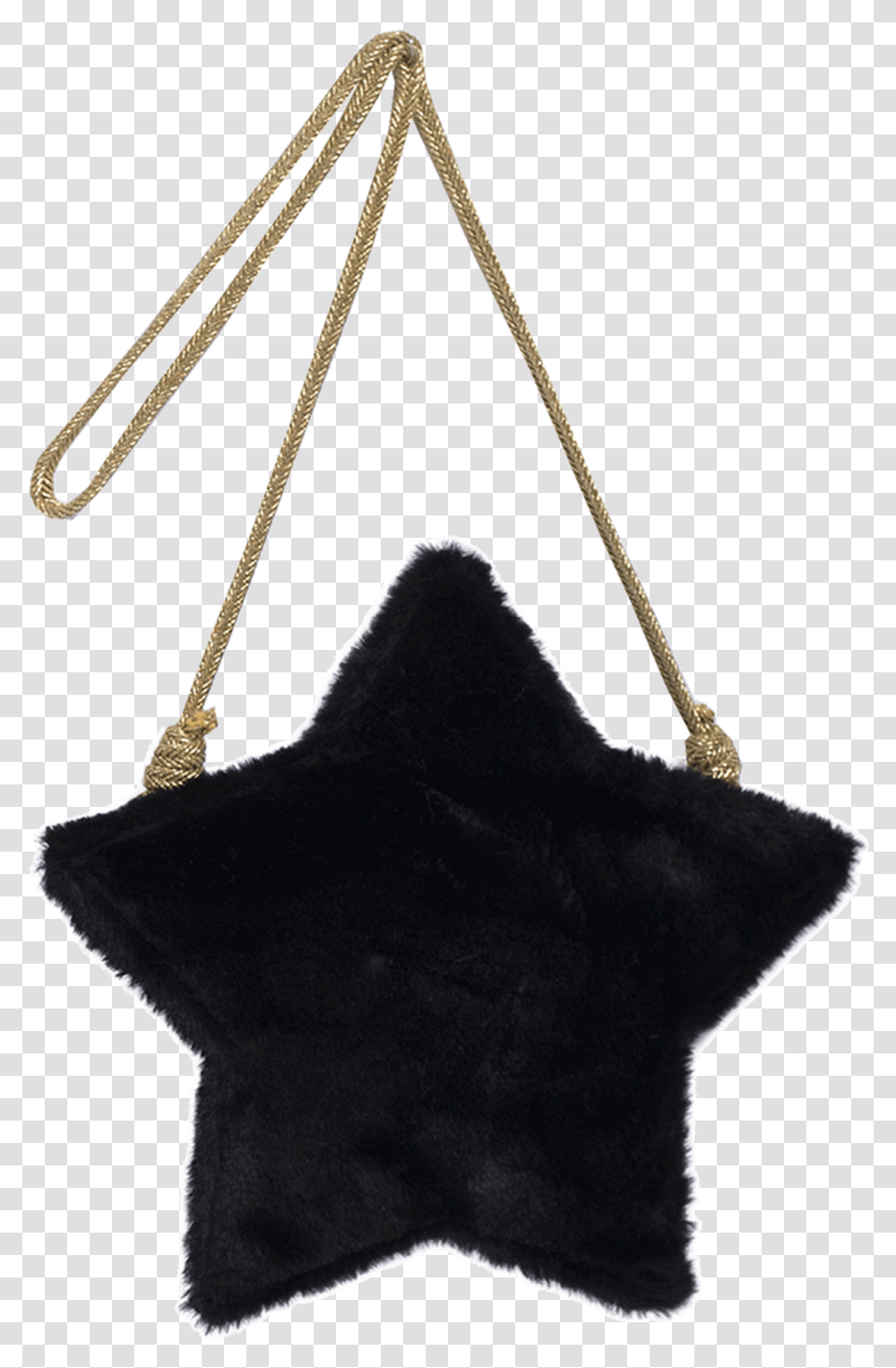 Black Faux Fur Girls Purse In The Shape Of A Star With Shoulder Bag, Tripod, Triangle, Silhouette Transparent Png