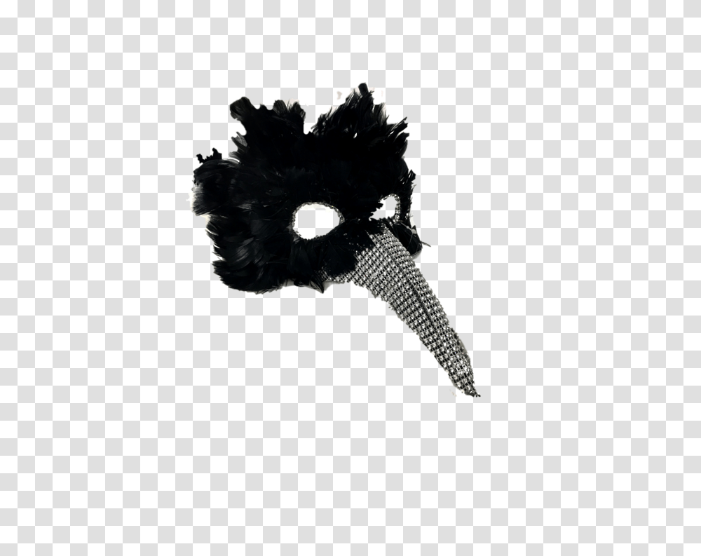 Black Feather Mask With Silver Nose, Animal, Cat, Pet, Mammal Transparent Png