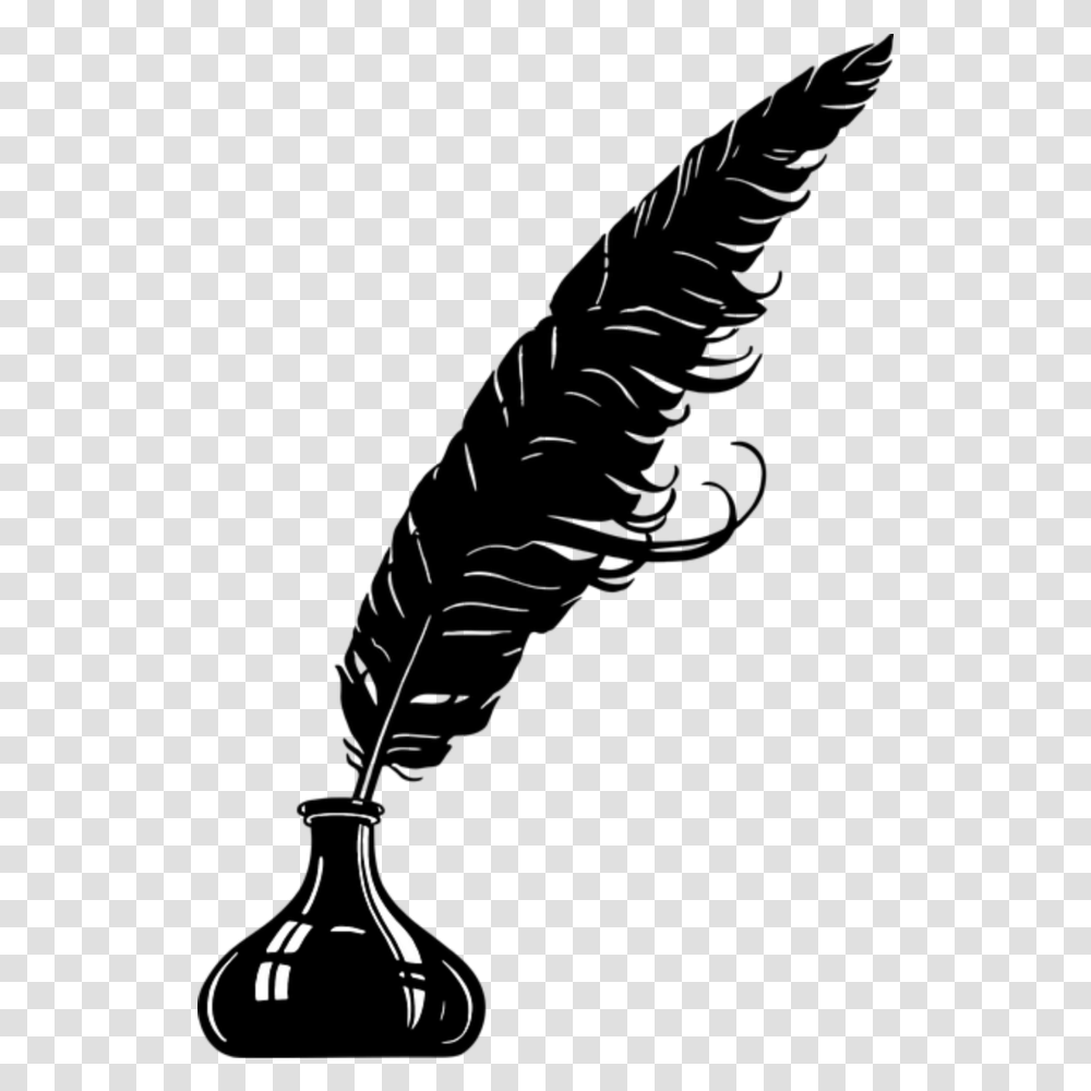 Black Feather Pen Feather Pen Vector, Beverage, Drink, Bottle, Alcohol Transparent Png