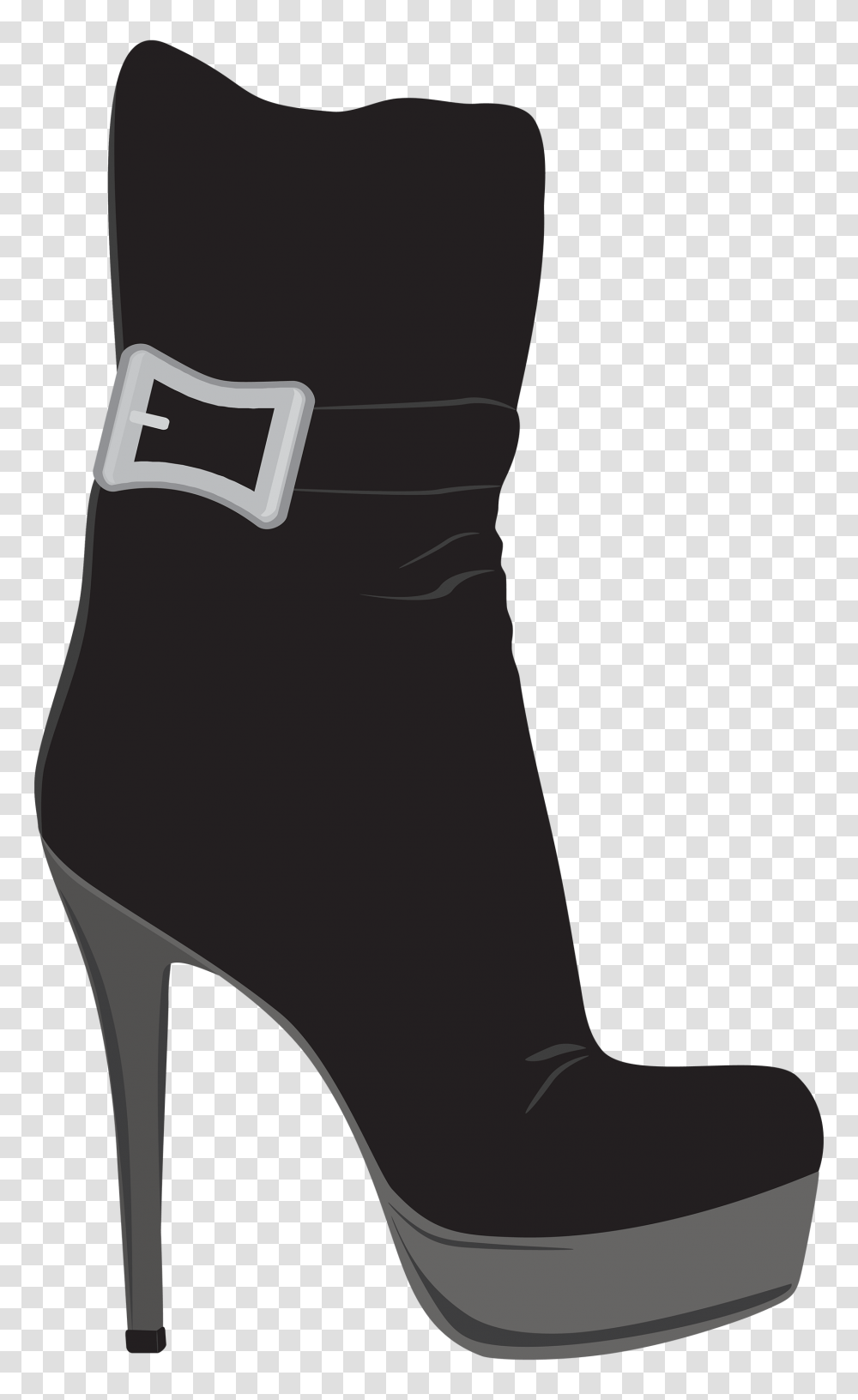 Black Female Boots Clipart, Tie, Accessories Transparent Png