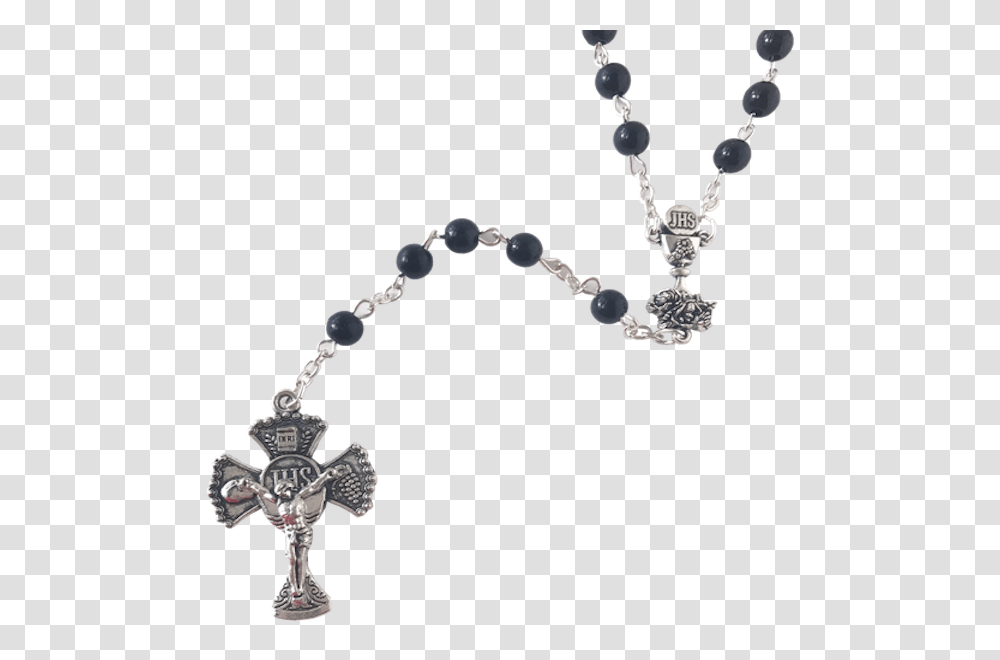 Black First Communion Rosary Bead, Pendant, Necklace, Jewelry, Accessories Transparent Png