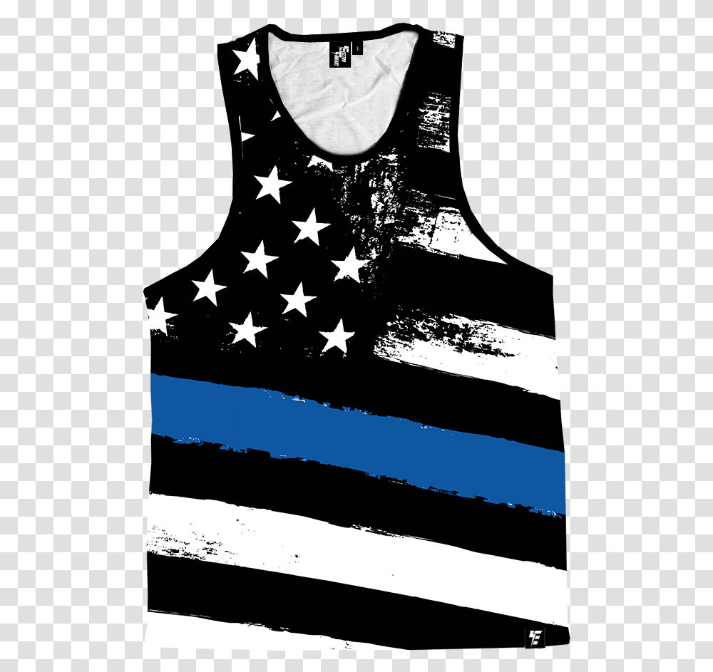 Black Flag Unisex Tank Top Thin Blue Line, Symbol, Star Symbol, American Flag, Hand Transparent Png